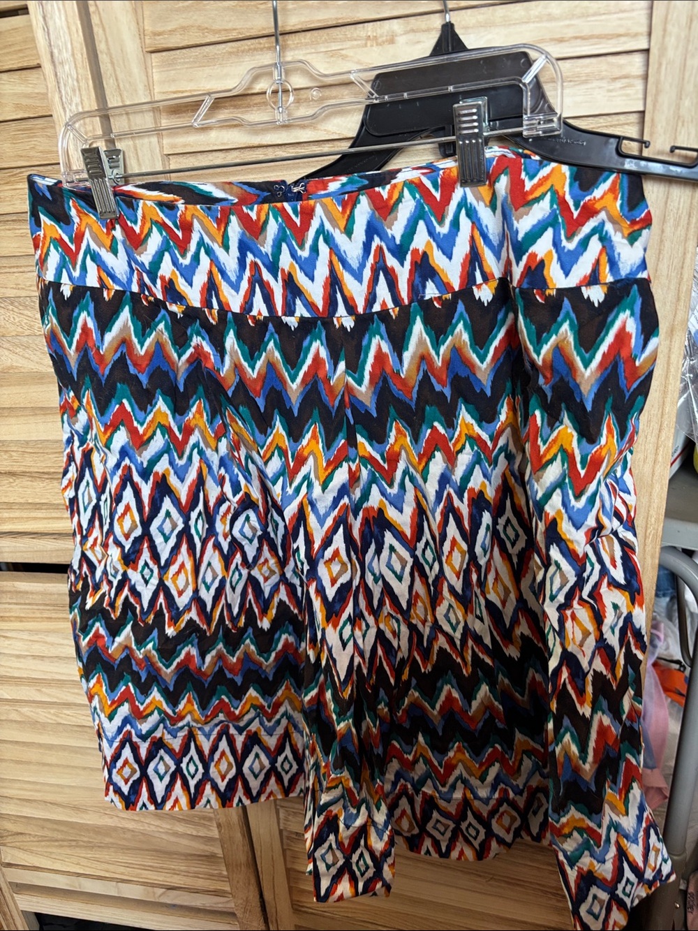 FINAL MARKDOWN East 5th Multicolor Chevron & Diamond Print A-Line Skirt 18